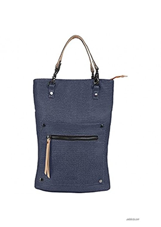 Sherpani Rebel Cotton Canvas Crossbody Bag Fashion Handbag Vintage Tote Purse Tote Bag Stylish Purses Daily Shoulder Bag Fold-over Crossbody Purse for Women (Indigo)