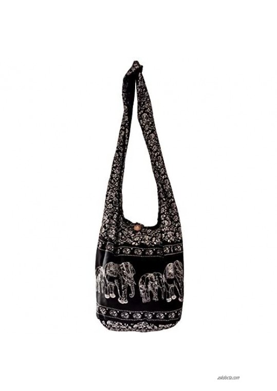SLING Bag COTTON 40 PRINTs Men or Women CROSSBODY bag LARGE BOHO hippie hobo handbag
