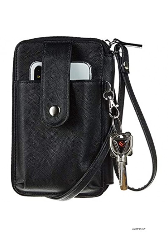 Sodsay Leather RFID Womens Crossbody Cell Phone Purse Credit Card Holder Wallet