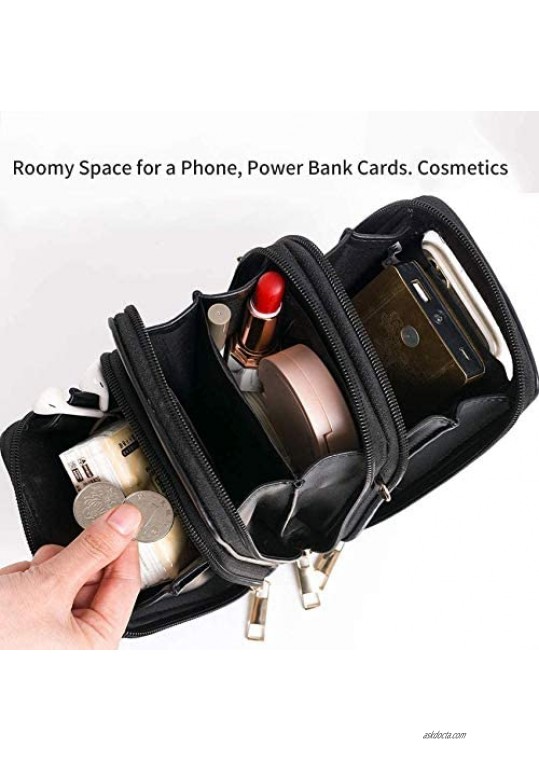 Touch Screen Cell Phone Purse Crossbody Cellphone Purse Women Touch Screen Bag RFID Blocking Wallet Handbag Shoulder Strap