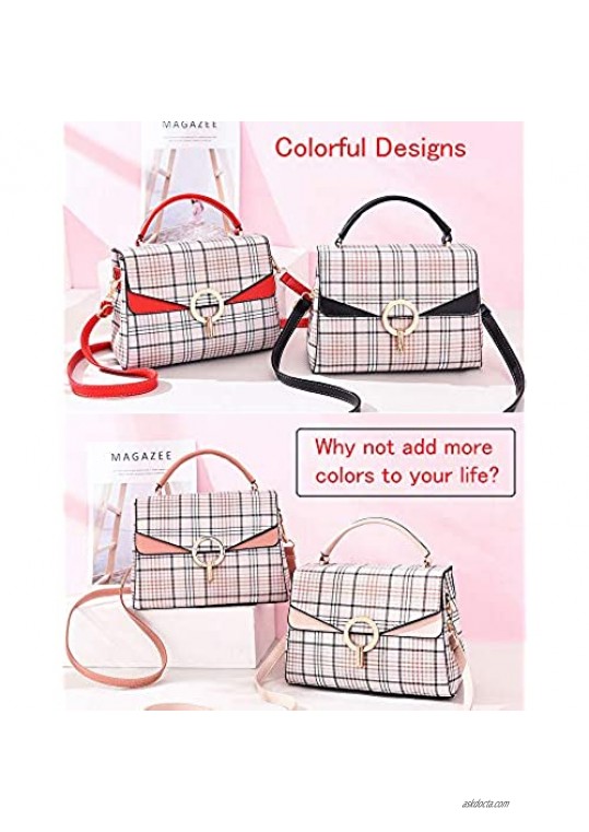 Crossbody Bag Shoulder Bag for Women Leather Waterproof Small Purses Elegant Plaid Handbag Fashion