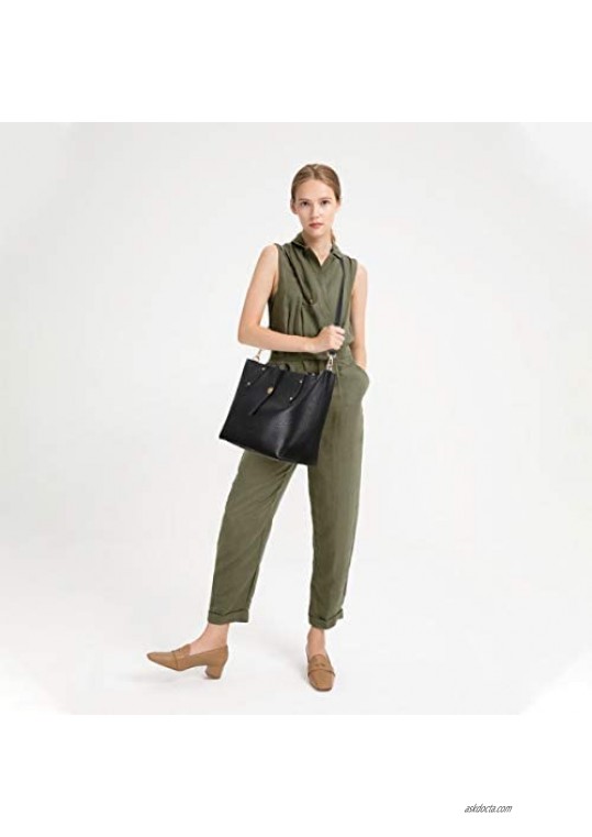 K.EYRE Tote Handbags Women Top Handle Satchel Bag Fashion Large Crossbody Shoulder Purse Faux Leather Set 2pcs