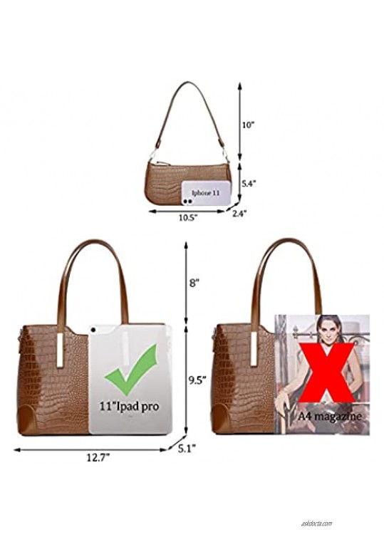 KKXIU Fashion Handbags for Women Shoulder Bag Satchel Top Handle Tote 2pcs Purse Set