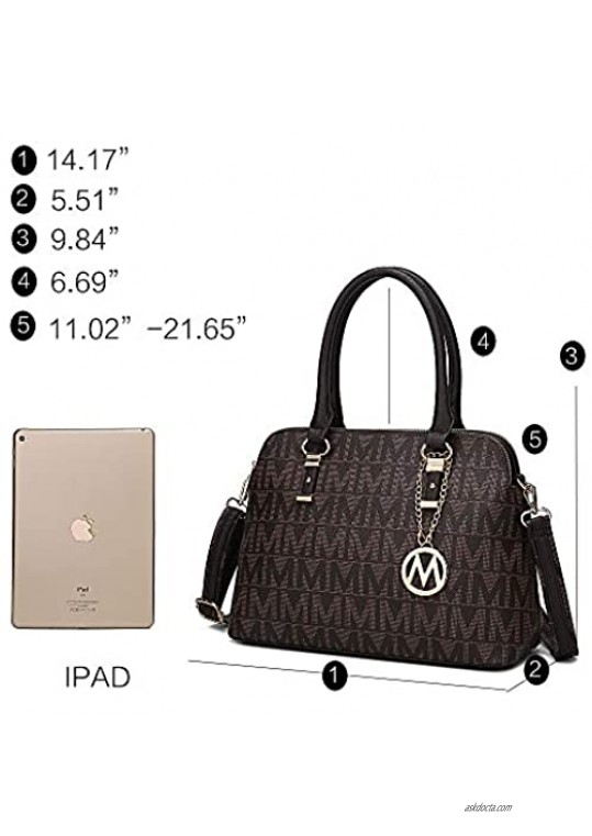 MKF Crossbody Satchel Bags for Women – PU Leather Shoulder Pocketbook Handbag – Lady Top Handle Tote Purse