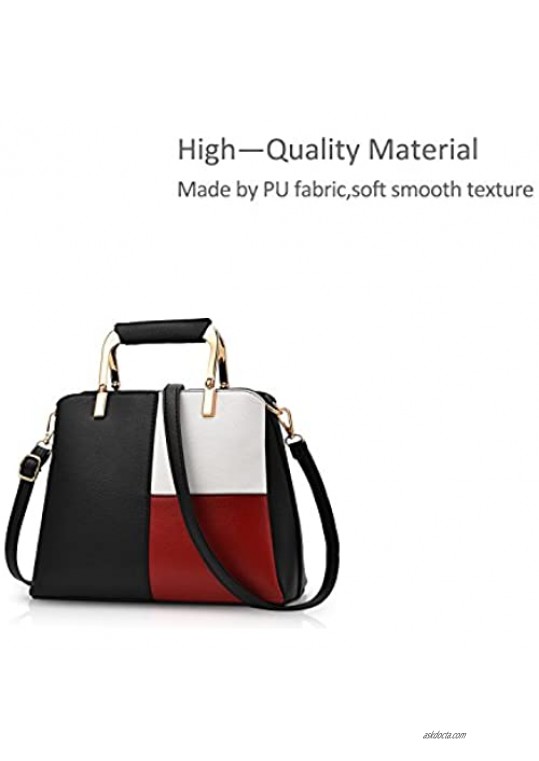 NICOLE&DORIS Women Color Simple Handbags Shoulder Bag Crossbody Messenger Bag Tote Satchel for Lady PU Leather