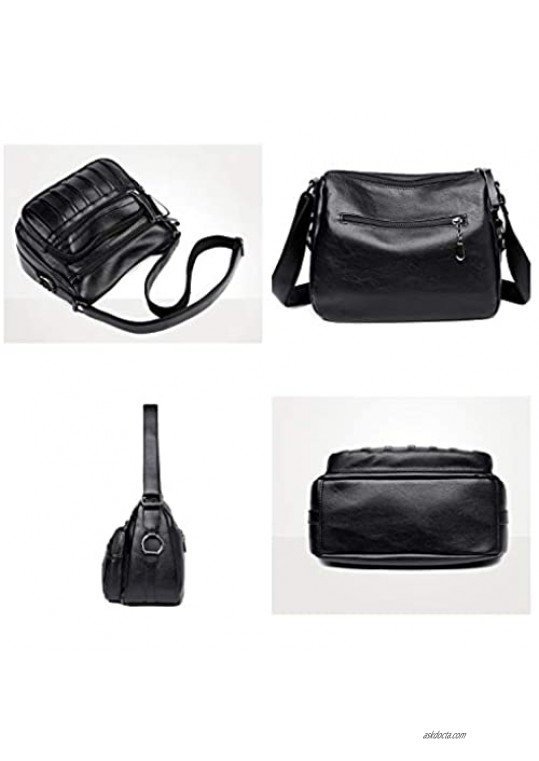 NOTAG Women's Crossbody Bags PU Leather Hobo Shoulder Bags Travel Crossbody Purse Multipocket Handbag Satchel