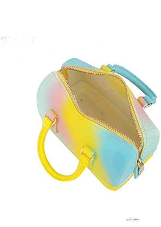 Rainbow Jelly Bag Mini Satchel Crossbody Women Purse Handbags by Soulfina