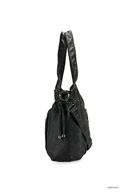 Scarleton Satchel Handbag for Women Ultra Soft Washed Vegan Leather Crossbody Bag Shoulder Bag Handbag for Women H1472