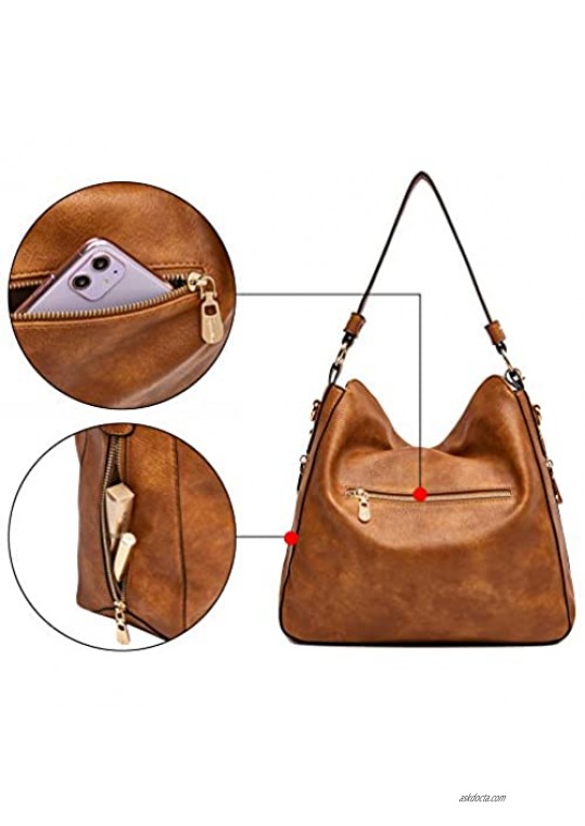 Soperwillton Fashion Women Handbags Shoulder Bag Top Handle Satchel Hobo Tote Bag Purse Set 3pcs