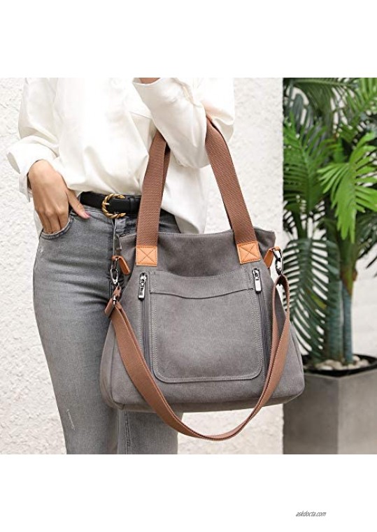 Women Canvas Shoulder bags Hobo Tote Bags Casual Satchel Handbags Crossbody Shopper Bags