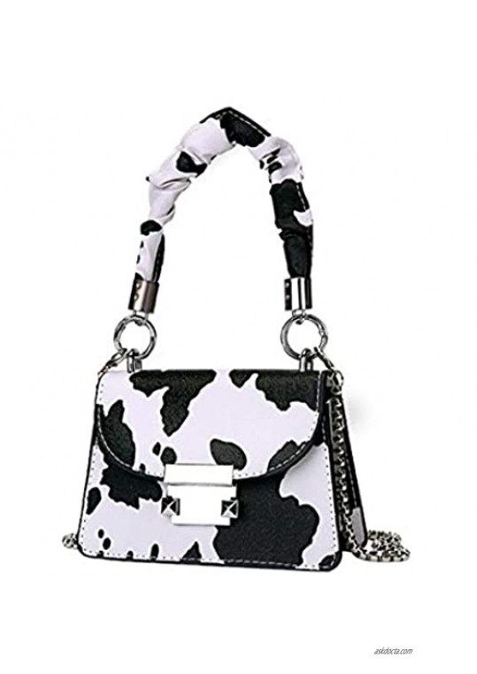 Women Cow Print Shoulder Bag Small Clutch Evening Purse Crossbody Handbag Satchel Bag Mini Purse