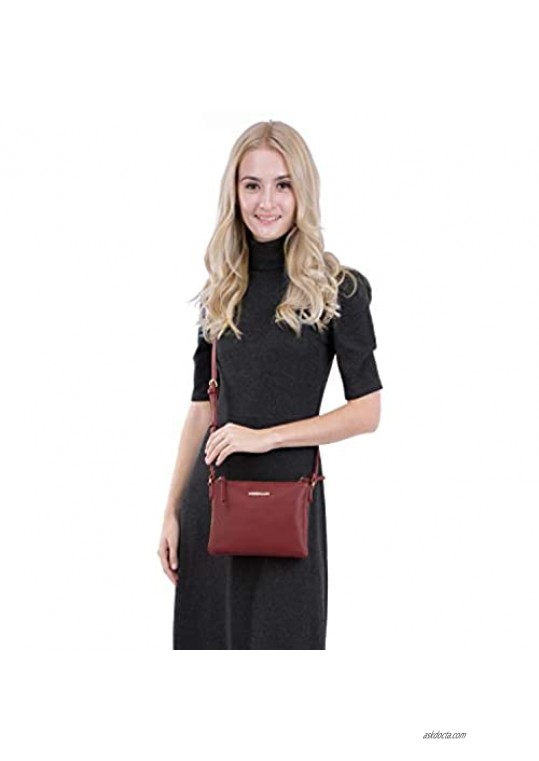 Women's Crossbody Bags Small Shoulder Purses Leather Phone Wallet Satchel Handbags with Double Tassel Accent Zip