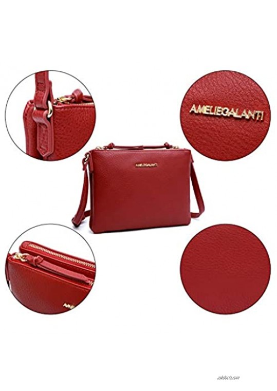 Women's Crossbody Bags Small Shoulder Purses Leather Phone Wallet Satchel Handbags with Double Tassel Accent Zip