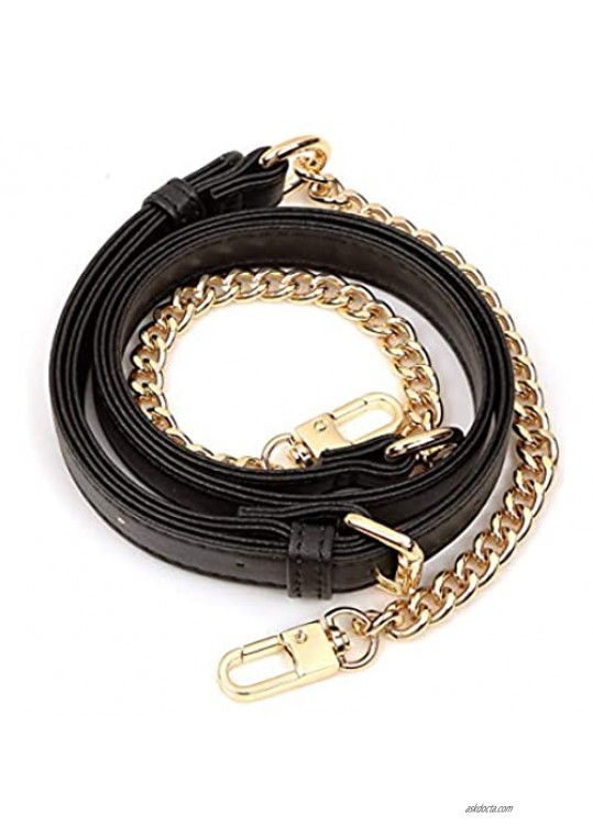 Women's Leather Adjustable Chain Strap Belt Shoulder Strap for Shoulder Bag Crossbody Handbag Replacement 42.12-49.01 inch
