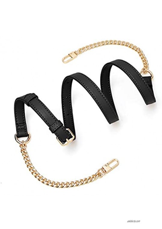 Women's Leather Adjustable Chain Strap Belt Shoulder Strap for Shoulder Bag Crossbody Handbag Replacement 42.12-49.01 inch