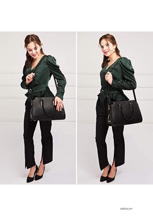 Women's Satchel Handbag Shoulder Purse Top Handle Tote Work Bag With Shoulder Strap