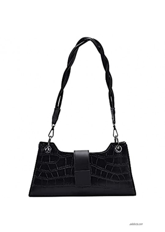 Crocodile Pattern Crossbody Bag for Women PU Small Shoulder Bag Ladies Vegan Leather Purses Handbags