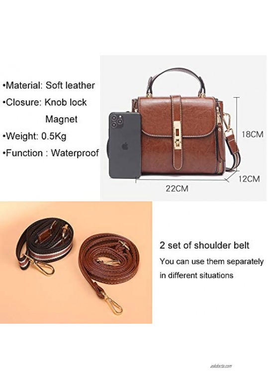 Crossbody Purse for Women Shoulder Bag Soft Leather Waterproof Fashion Handbag Small Upgrade