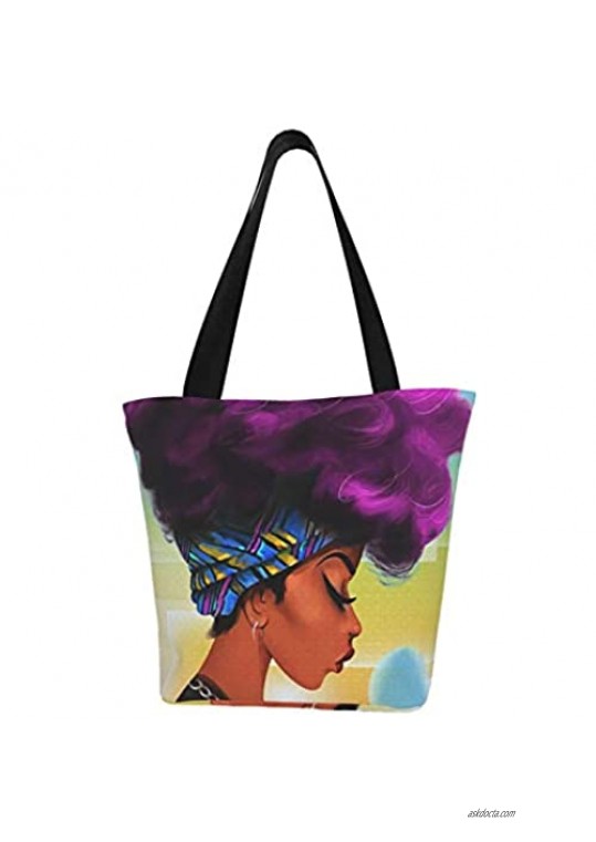 EZYES Womens Girls African Thinking Girl Tote Travel Bag Shoulder Handbag For Work Travel Business Beach Shopping School