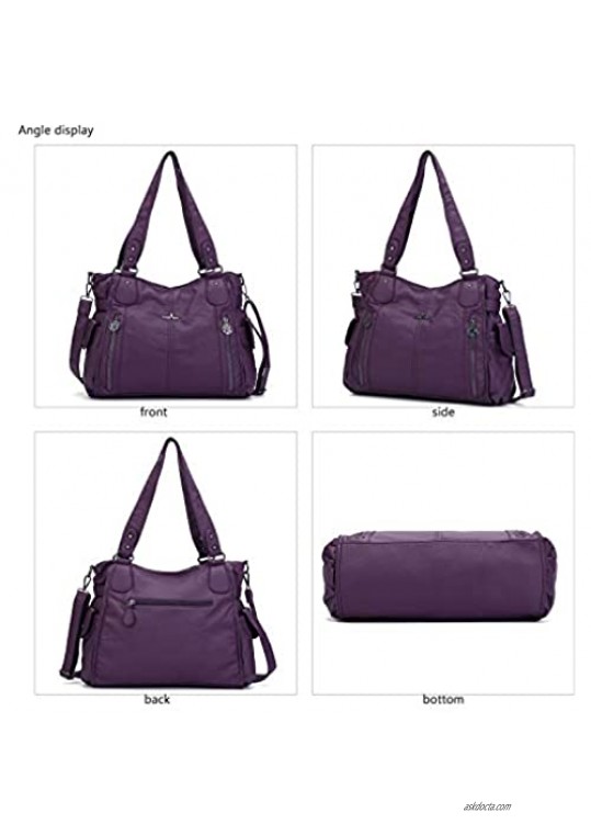 Handbags for Womens Top-Handle Hobo Purse Roomy Casual Shoulder Bagn PU Tote Satchel Purse for Womens