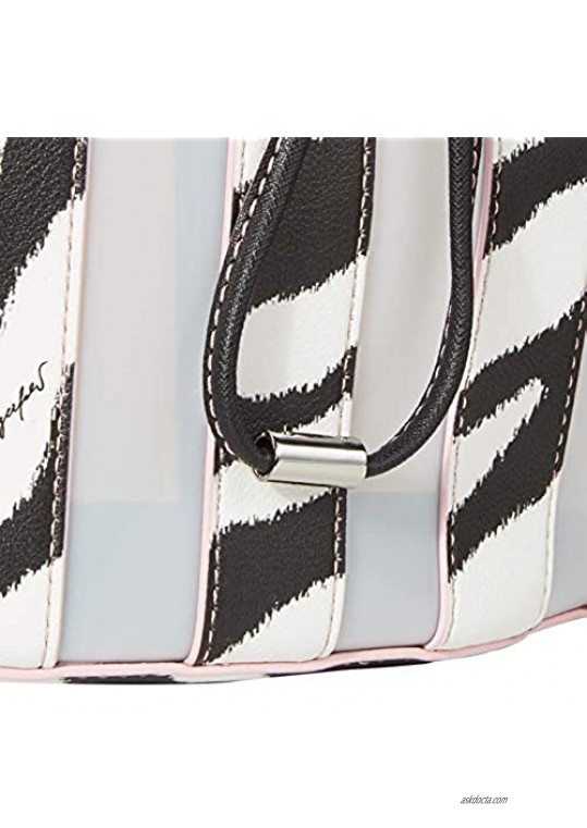 Karl Lagerfeld Paris Adele Novelty Bucket Bag Black Zebra