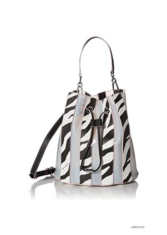 Karl Lagerfeld Paris Adele Novelty Bucket Bag  Black Zebra