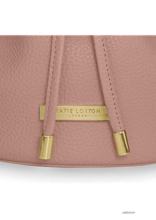 Katie Loxton Mini Drawstring Bucket Womens Vegan Leather Crossbody Shoulder Handbag