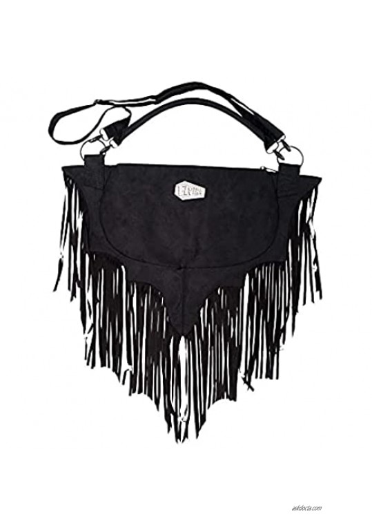 kreepsville 666 Elvira Bat Wing Fringe Shoulder Bag Women's Handbag Purse