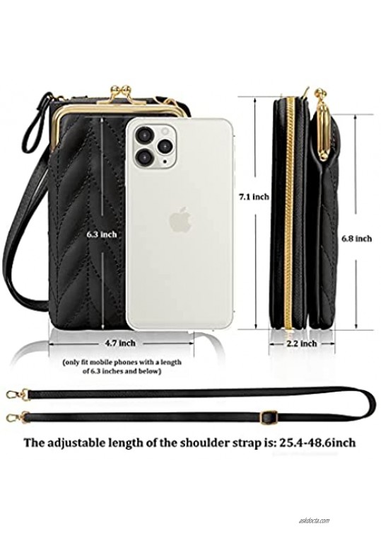 Mobile Phone Purse Wallet Bag mylovetime Crossbody Cell Phone Shoulder Bag Pouch