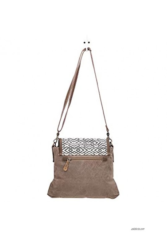 Myra Bag Cranky Upcycled Canvas & Leather Shoulder Bag S-1460