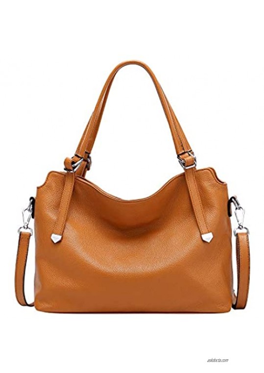 OVER EARTH Genuine Leather Handbags for Women Shoulder Crossbody Bag for Ladies Large Work Tote Purse