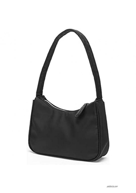 SAVIPOP Small Nylon Shoulder Bags for Women Waterproof Mini Handbag Retro Underarm bag Lightweight Clutch Purse with Zipper