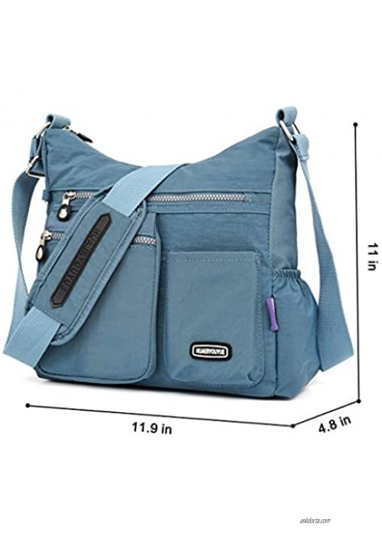 STUOYE Crossbody Bag for Women Multi Pocket Shoulder Bag Nylon Lightweight Messenger Bags Travel Purses and Handbags