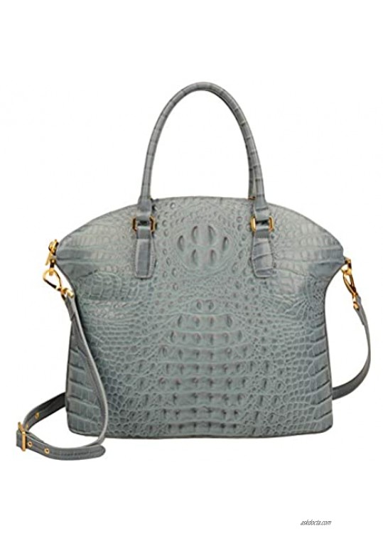 Ainifeel Women's Genuine Leather Designer Crocodile Large Top Handle Handbags