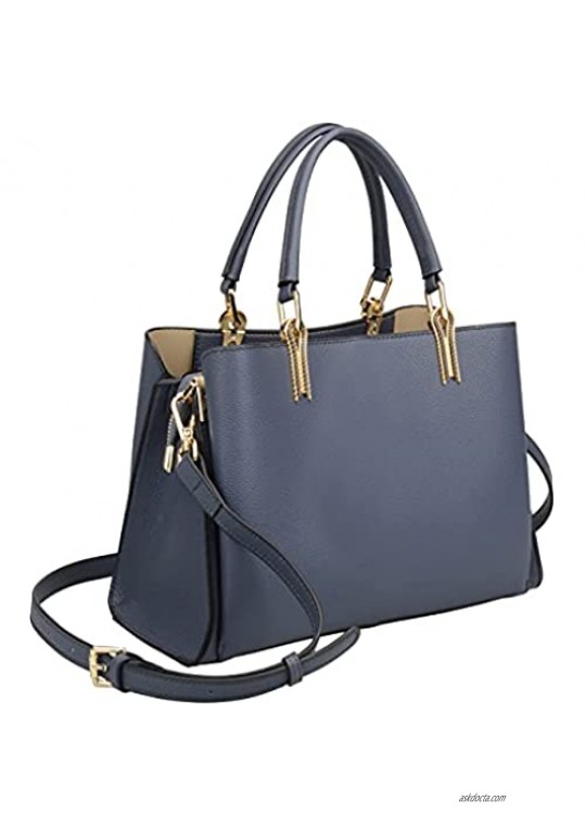 Ainifeel Women's Genuine Leather Top Handle Handbags Everyday Purse Roomy Bags