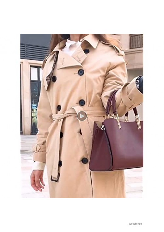 Ainifeel Women's Genuine Leather Top Handle Handbags Everyday Purse Roomy Bags