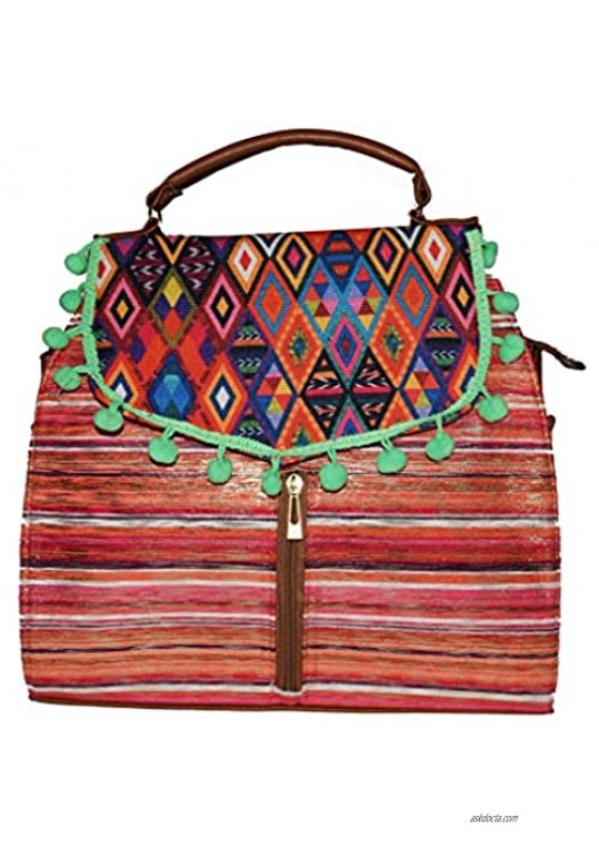 Mexican Multicolored fabric Handcrafted Women Handbags