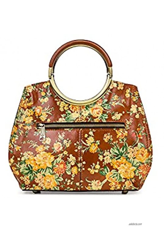 Patricia Nash Aria Leather Shopper Vintage Botanical brown Flower Bag Handbag NEW
