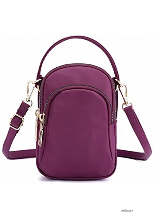 Small Crossbody Cellphone Shoulder Bags for Women Smartphone Wallet Purse with Removable Shoulder Strap-Purple