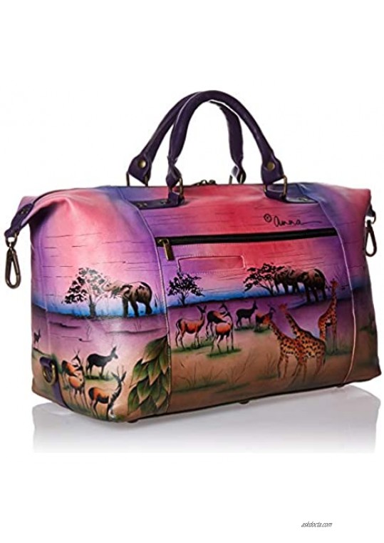 Anna by Anuschka Women's Genuine Leather Large Travel Tote | Hand Painted Original Artwork