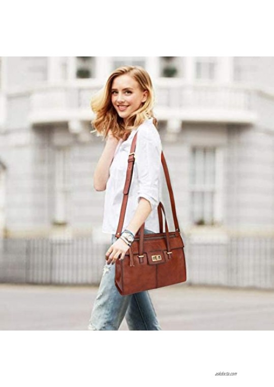 Banuce Vintage Full Grain Italian Leather Purses and Handbags for Women Satchel Bag Fashion Ladies Work Bag