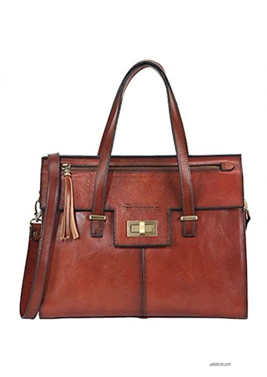 Banuce Vintage Full Grain Italian Leather Purses and Handbags for Women Satchel Bag Fashion Ladies Work Bag