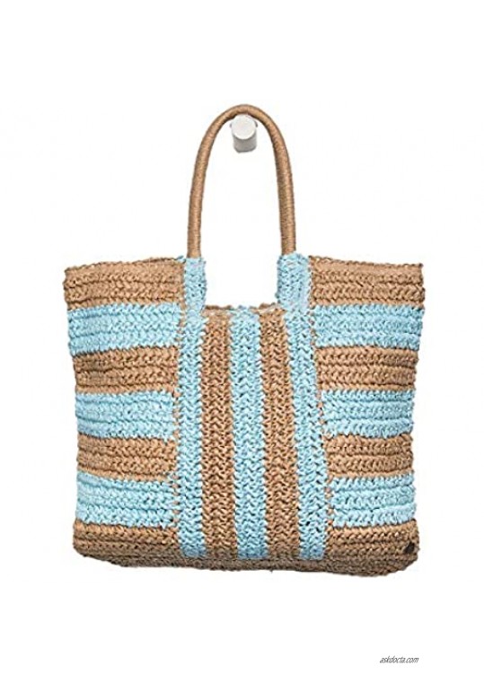 Billabong Women's in Living Color Straw Tote Vista Blue ONE