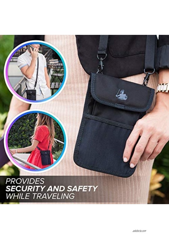 DefenderShield Privacy Pouch Faraday Bag - Anti-Tracking Anti-Spying Security Handbag - Travel Tote Cell Phone Credit Cards Passport - Blocks Hacking GPS FOB