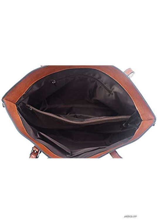 Dreubea Women’s Soft Leather Handbag Big Capacity Tote Shoulder Crossbody Bag Upgraded