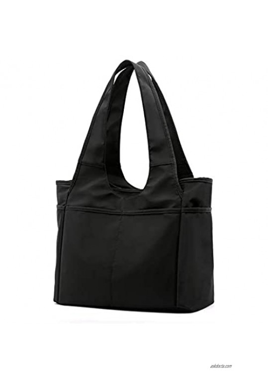 Lavogel Multi Pocket Tote Shoulder Bag Multi-function Nylon Shoulder Handbag Travel Purse Bags For Women