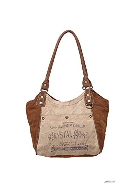 Myra Bags Crystal Soap Upcycled Canvas Shoulder Bag S-0893