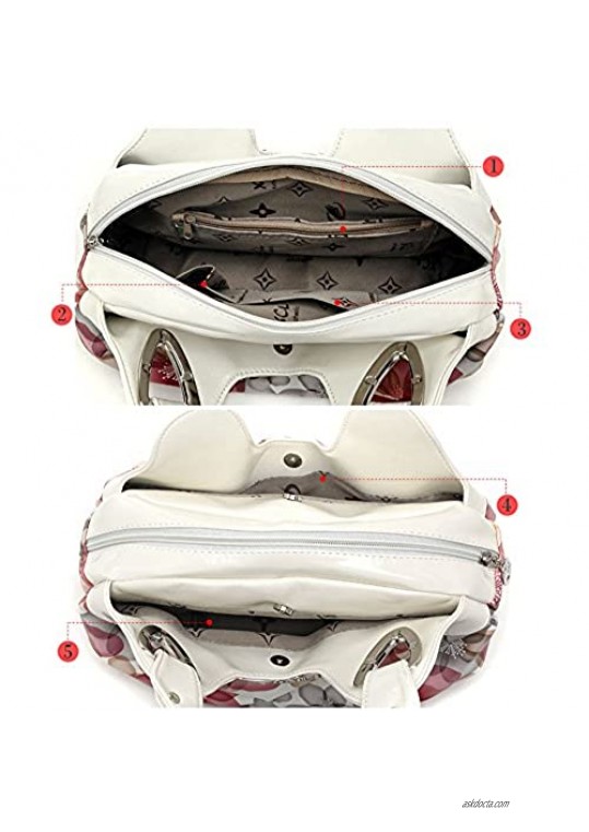 Panzexin Print Floral Bag Medium Handbag for Ladies Top-handle Handbags for Women
