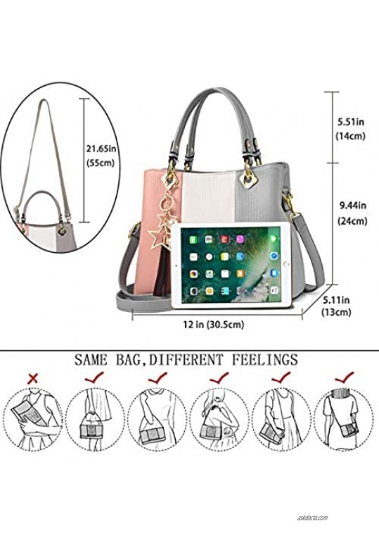 Panzexin Women Top Handle Satchel Handbags Tote Purse Crossbody Bags for Women
