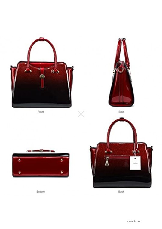 Purses and Handbags for Women Glitter Patent Leather Satchel Handbags